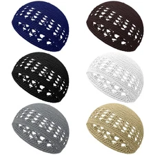 Boyiee 6 Pcs Kufi Skull Caps Beanie Hats Mens Womens Teens Stretch Knit Solid