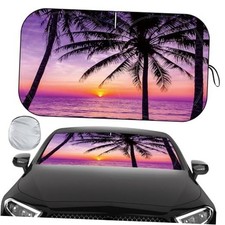Windshield Sun Shade, Car Sun Shade Windshield, Purple - Sunrise, 55"x31.5"