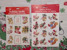 Vintage American Greetings Holiday Christmas Stickers Woodland Creatures Forest