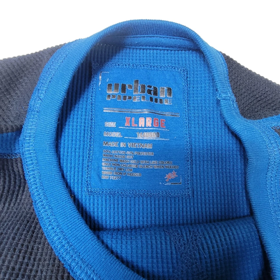 Camiseta térmica Urban Pipeline negra azul a rayas cuello redondo manga larga talla XL Foto 4 de 4