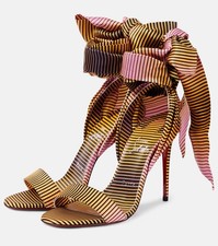 Christian Louboutin SANDALE DU DESERT Aftersun Corbata Lazo Tacón Zapatos de salón $995