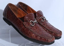 Mauri Brown Genuine Leather Alligator Men's Horsebit  - Size 13 M