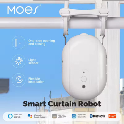 MOES Tuya Zigbee Smart Electric Curtain Robot Timing Auto Opener Light Sensor Ap