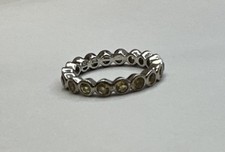 Elegant 925 Sterling Silver Citrine Eternity Band Ring