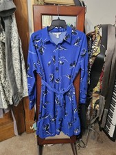 Nine West Vintage Blue Floral Dress Size Medium