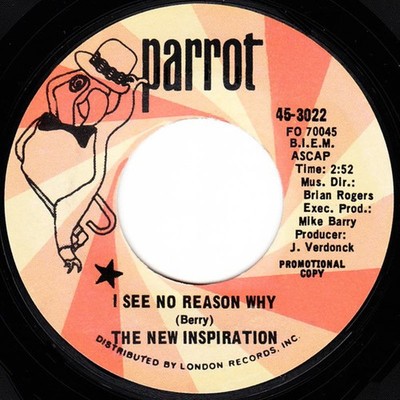 New Inspiration - I See No Reason Why - Used Vinyl Record 7 - Promo - G8100z