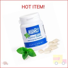 Epic 100 Xylitol Peppermint Chewing Gum - Sugar Free, Aspartame Free Dental Gum