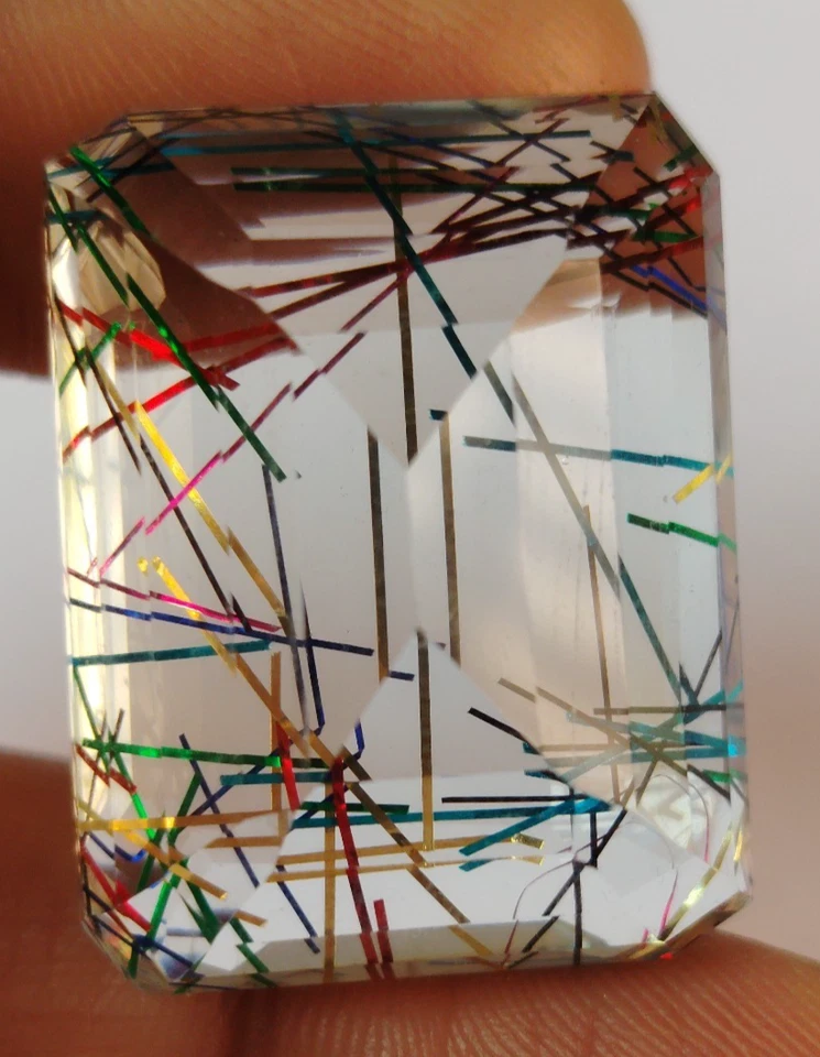 AAA+ 86.40 Ct. Large Rutilated Quartz Emerald Cut Loose Gemstone Gift for Women - Image 4 of 4