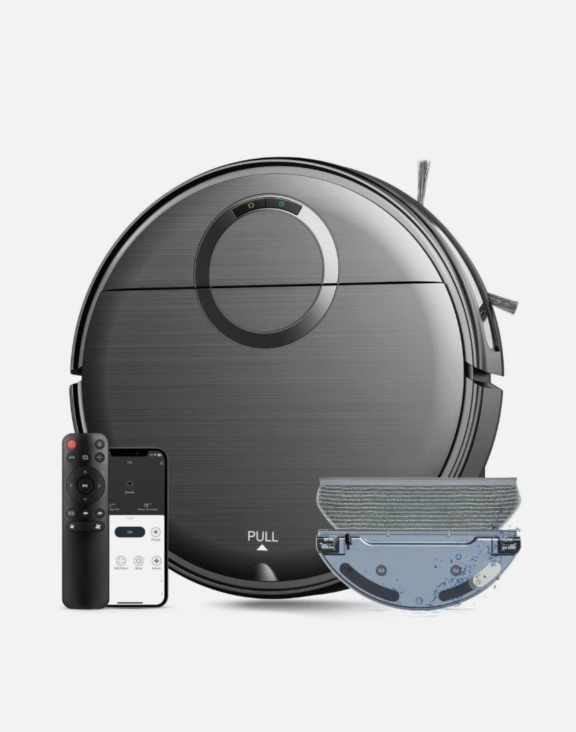 Robot Vacuum And Mop Combo, 2 n 1 Mopping Vacuum Self-Charging Cleaner - Black
