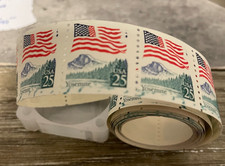 U S Stamps EFO Scott 2280 25 cent flag part of flag missing roll of 100 ev 500.0