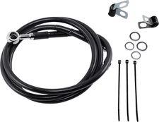 DRAG SPECIALTIES 640115-4BLK Brake Line - Front - Black - +4"