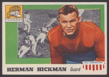 1955 TOPPS ALL AMERICAN FOOTBALL #1 HERMAN HICKMAN TENNESSEE HALL OF FAME ROOKIE