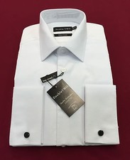 White Marcella Mess Dress Shirt, Double Two Golf Ball Double Cuffs, Army, Size