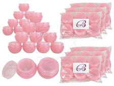 36 Pieces 10 Gram/10ml Pink Round Frosted Sample Jars with Inner Liner and Lid