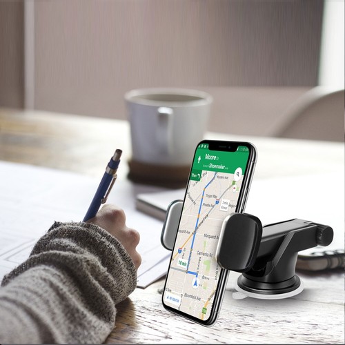 Dashboard & Windshield Phone Holder Mount 270° Rotating Strong Suction Pad - Picture 3 of 10