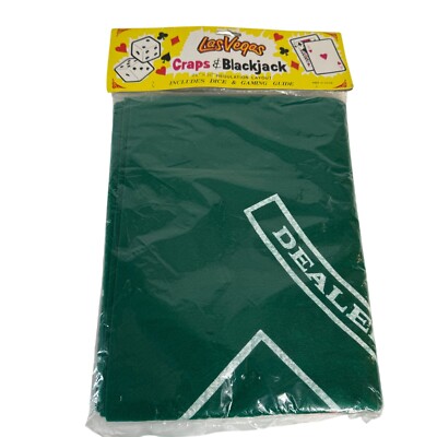 Las Vegas Craps Blackjack Table Top Large Felt Game Set Dice Casino Night Party