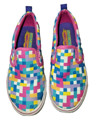 Skechers Girls Sport Athletic Sneaker Shoe Slip-On Mega Craft Pixel SIZE 1 GUC