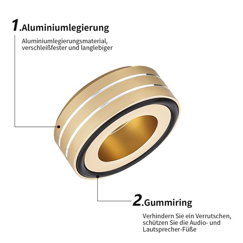 4stk Aluminium GerätefÜße HiFi Lautsprecher Plattenspieler Base Isolation Feet - Picture 8 of 16