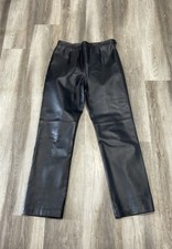 Clio Leather pants size 10 high rise biker style black genuine leather Vintage