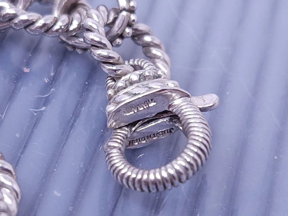 Collar de eslabones de cadena vintage Judith Ripka de plata de ley Rolo de 18" Foto 4 de 4