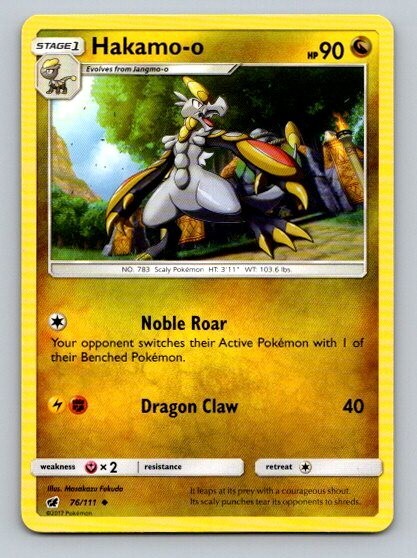 2017 Pokemon Card Crimson Invasion Hakamo-o 76/111