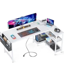 ODK L Shaped Computer Desk with Storage Shelves, 51 inch L-Shaped