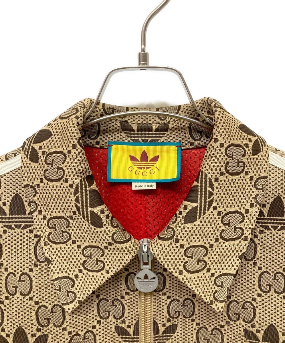 GUCCI adidas GG Trefoil Zip Jacket Track Brown Size M Used GUCCI adidas GG Trefoil Zip Jacket Track Brown Size M Used