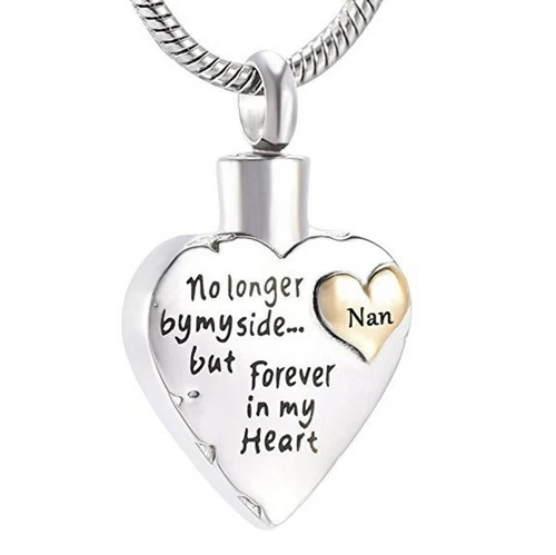 Nan Grandma Keepsake Heart Cremation Urn Pendant Ashes Necklace Funeral UK ,