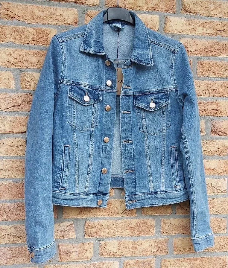 Damen Jeansjacke Jacke von H&M in Gr. 36 Modell Sellpy Langarm Jeans Blau Neu - Bild 2 von 4