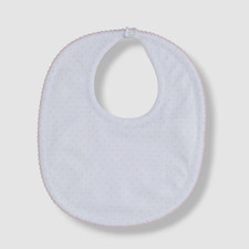  13 Kissy Kissy Baby Girl White Polka-Dot Scalloped Edges Bib Size One-Size