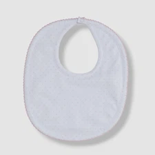 $13 Kissy Kissy Baby Girl White Polka-Dot Scalloped Edges Bib Size One-Size