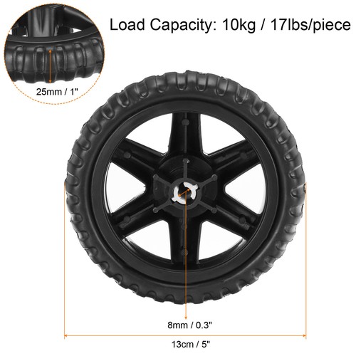 4pcs Shopping Cart Wheels Replacement 5 Inch Rubber Foaming Trolley Wheel Black - Picture 3 of 7