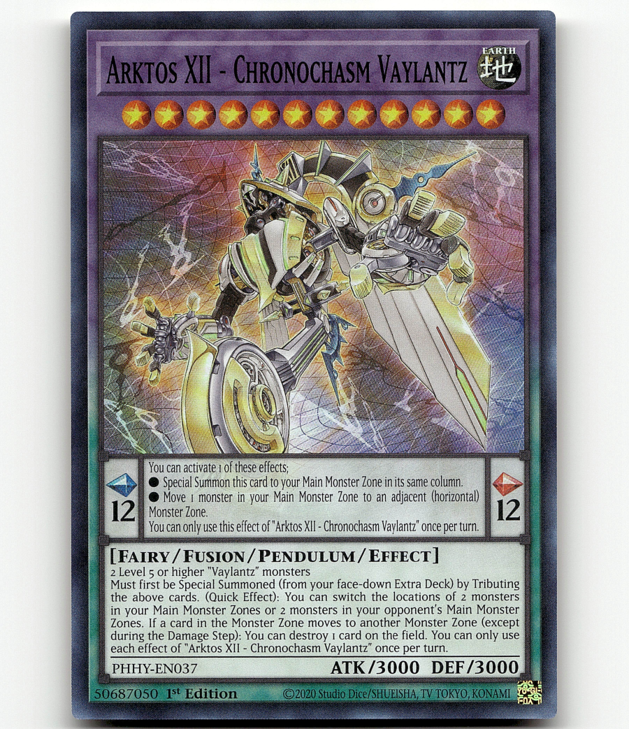 level 12 yugioh cards Arktos XII - Chronochasm Vaylantz Photon Hypernova Super Rare You can detach 1 Xyz Material from this card Number 12: Crimson Shadow Armor