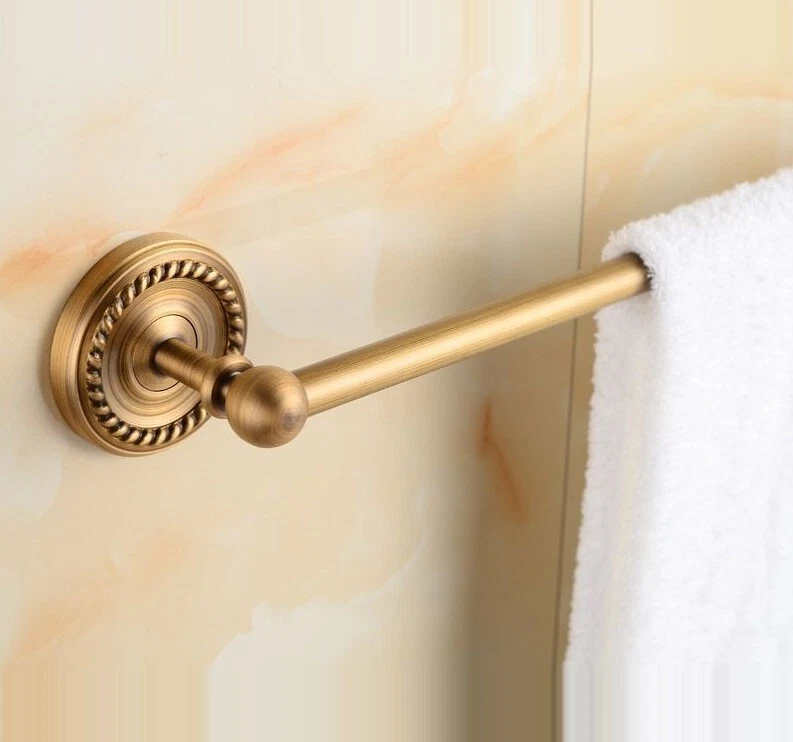 Single Towel Bar Rail Holder 30 to 60cm Solid Antique Brass Bathroom  Accessories | eBay
