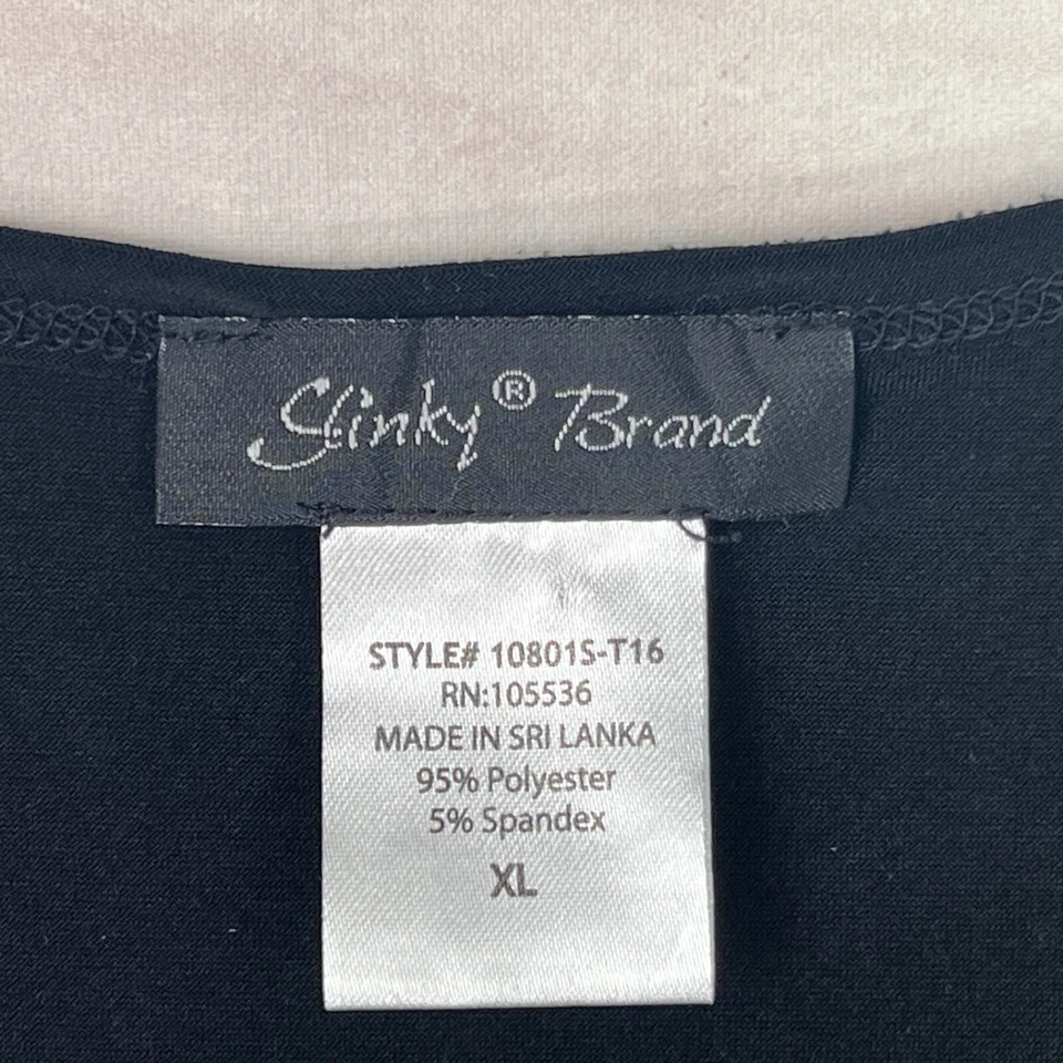 Top Slinky Brand para mujer XL negro cuello redondo sin mangas tejido liso pulóver Foto 4 de 4