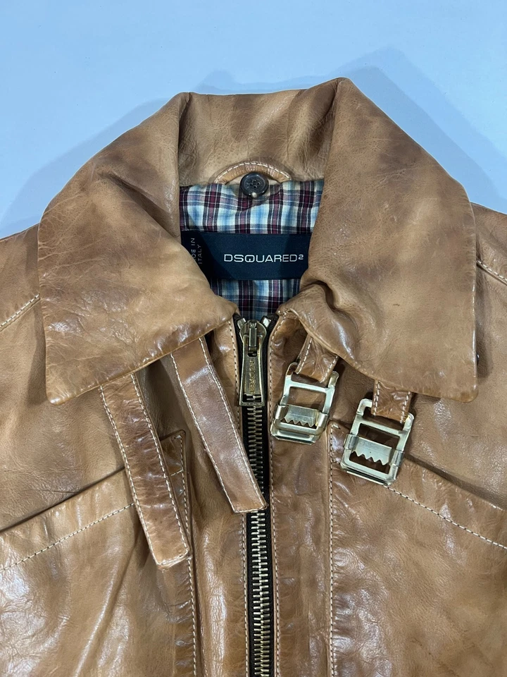 Dsquared2 A/W 2009 Runway Calfskin Leather Motorcycle Jacket IT38 - Image 3 of 4