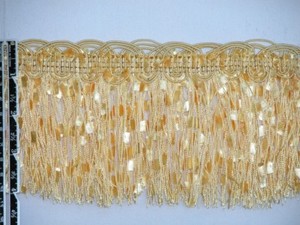 10 Yards - 4.25" Elegant Confetti Lace Tassel Fringe Trim Light Yellow Gold