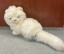 Russ Berrie 6" Nikki White Haired Persian Cat w Green Eyes Stuffed Plush Kitty