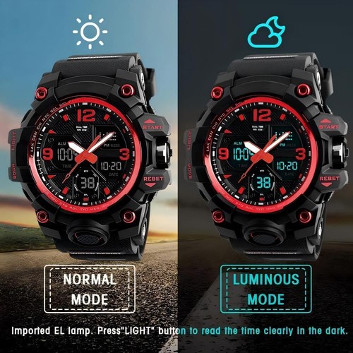 LYMFHCH Men's Analog Sports Watch LED Military Digital Watch Electronic Stopw... - Picture 4 of 9