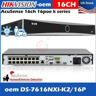 Hikvision 16CH NVR POE IP DS-7616NXI-K2/16P Network Video Recorder AcuSense CCTV