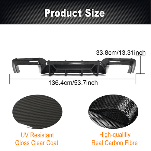 Carbon Heckdiffusor Hinten Stoßstangen Diffusor Passt für BMW F10 M5 2012-2017  - Afbeelding 6 van 14