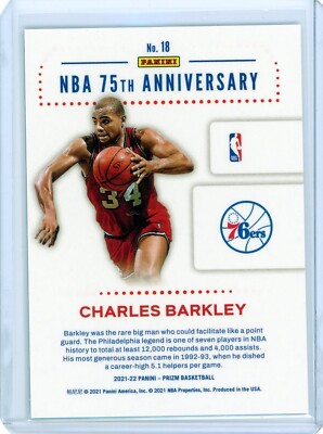 2021-22 Panini Prizm Charles Barkley 75th Anniversary Logo #18