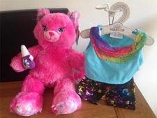 Build a bear Fabrik Selten & Htf R&ouml;tlich Sch&ouml;nheit Kitty Plus Rainbow Outfit