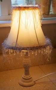 shabby chic feather table lamp