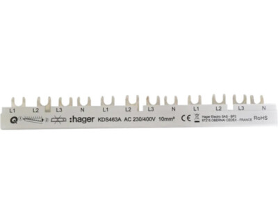 Hager KDS463A Phasenschiene 4-polig 63A QuickBusbar 215 mm 12 Module