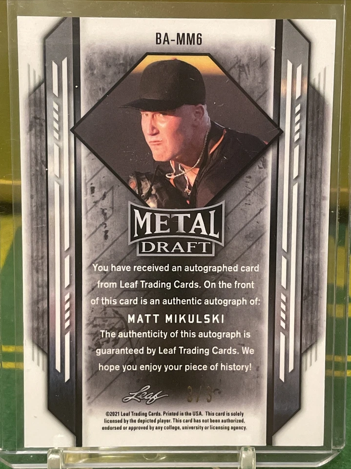 2021 LEAF METAL DRAFT MATT MIKULSKI Red White Blue AUTO RC 3/3 eBay 1/1! Sp - Image 2 of 3