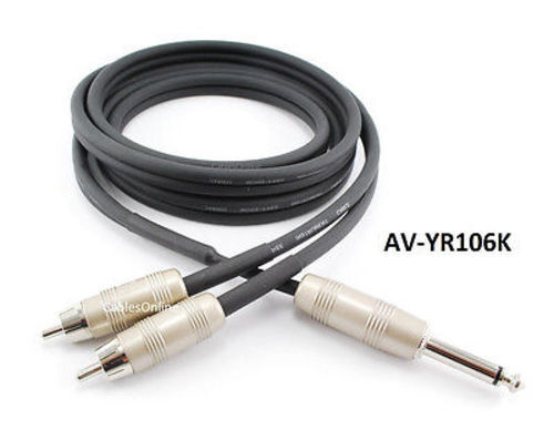 6 piedi Kirlin 1/4" TS mono maschio spina a doppio RCA maschio cavo audio senza rumore Y - Foto 1 di 4
