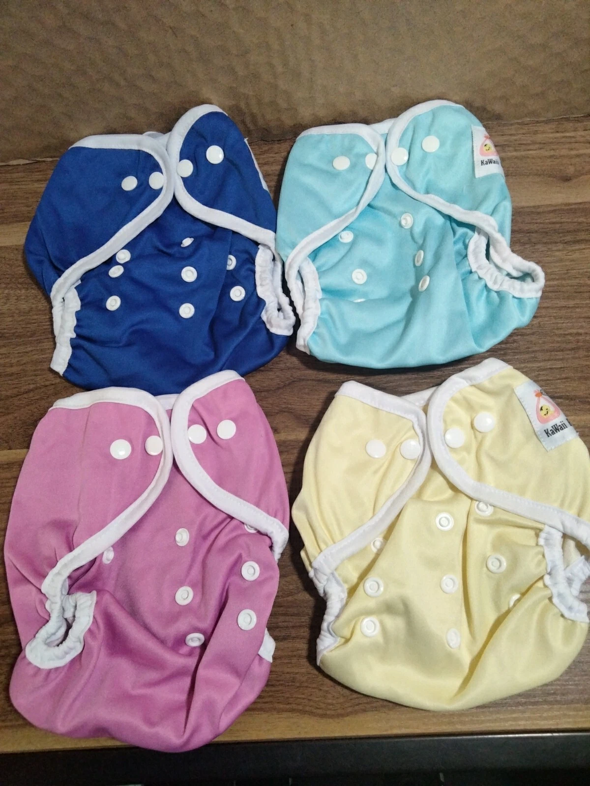 KaWaii Baby One Size Button Button Cloth Diapers Covers Set Of 4 Unisex