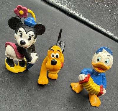Vintage 1986 Bullyland Disney Figures Minnie Pluto Donald Duck 80s