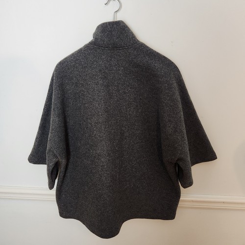 Schott Jacke Größe Small Medium Damen Erbsenmantel Wollmischung Umhang grau Karriere - Bild 7 von 14